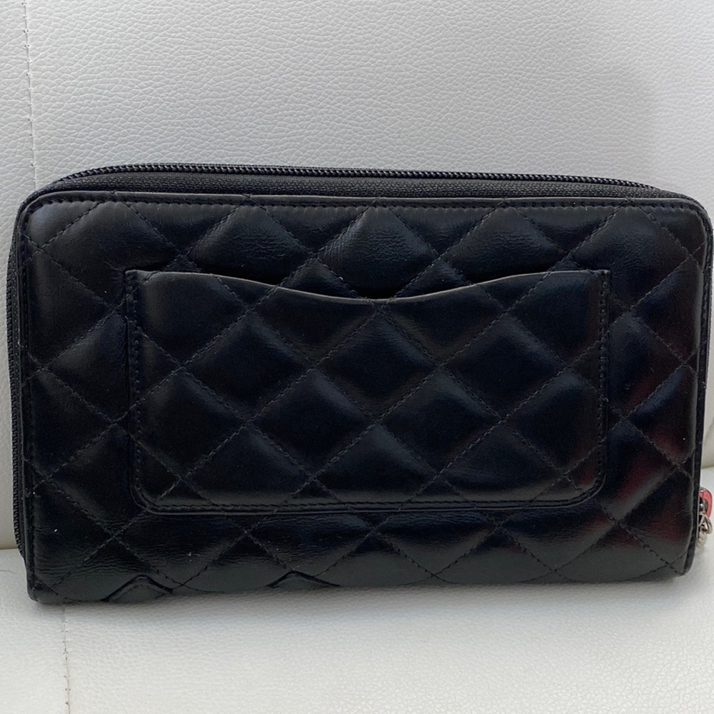 Authentic Chanel Lambskin Cambon Line Organizer Clutch Bag Wallet - Picture 7 of 17